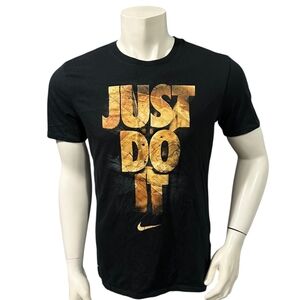 Nike Men’s Athletic T-Shirt Black Brown Just Do It Logo Short Sleeve M